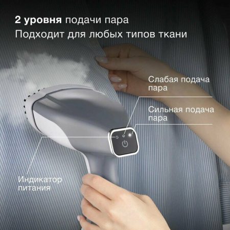 Отпариватель ручной Hyundai H-HS03100 белый/серый