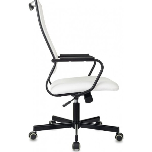 Кресло руководителя Бюрократ CH Balance W-PU белый экокожа крестов. металл черный