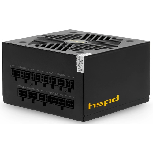 Блок питания HSPD HSK-850GF-BK 850W 80+ Gold (ATX, 2.52, Full modular, 1x24(20+4)pin mesh 550mm, 1xCPU*2 8(4+4)pin 650+150mm, 2xPCIe*2 8(6+2)pin