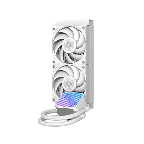 СВО ID-COOLING DX240 Max White LGA1700/1200/115X/AM4/AM5 (TDP 350W, ARGB Pump, PWM, Dual Fan 120mm, белый) RET