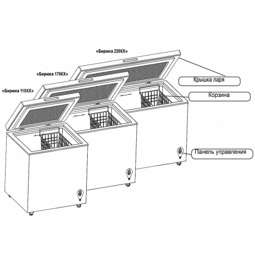 Морозильный ларь Бирюса 170KX белый