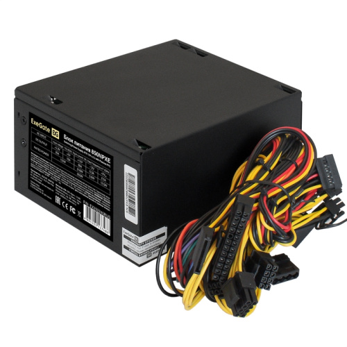 Блок питания ExeGate 850NPXE EX292245RUS 850W (ATX, PPFC, 12cm fan, 24pin, 2x(4+4)pin, 2xPCI-E, 5xSATA, 3xIDE, black)
