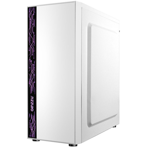 Корпус Ginzzu A390 White Window RGB подсветка 1*USB 3.0, 2*USB 2.0, AU