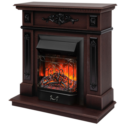 Электрокамин RealFlame Lilian DN орех с очагом Majestic Lux Black