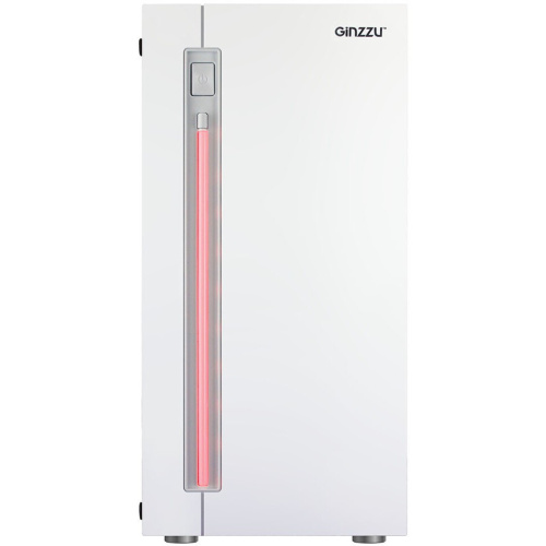 Корпус Ginzzu D390 2*USB 2.0,AU White Window