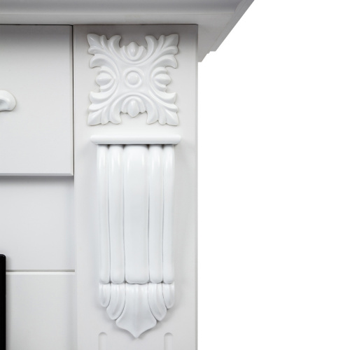 Портал каминный из МДФ RealFlame Dominica белый матовый, под очаги (Majestic, Fobos, Eugene, 3D Olympic, 3D Oregan)