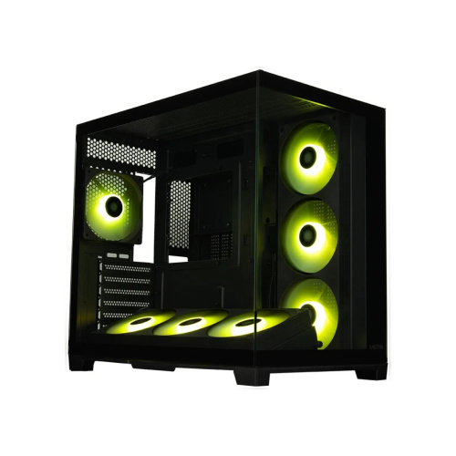 Корпус XASTRA QR500 7ARGB-FC-C6-UC Black (QR500-2FA36A-1FC12A-C6-UC)ATX/Aquarium/2 Curve Gl/2x360mm+1*120mm ARGB PWM FC fans/Argb+PWM HUB 6port/Type-C