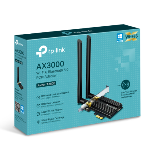 Сетевой адаптер TP-Link (Archer TX50E) AX3000/PCI Express/WiFi + Bluetooth (ант.внеш.несъем.) 2ант.