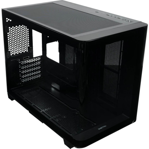 Корпус XASTRA QR600M 0F-UC (QR600M-0F-UC-L) Black mATX/Aquarium/Curve Glass /Led Strip/No fans/Type-C