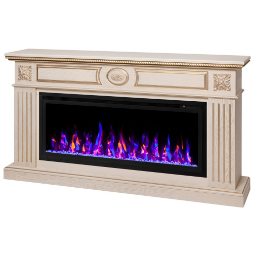 Электрокамин RealFlame Siena 42/BV WT белый дуб с золотой патиной с очагом Saphir 42